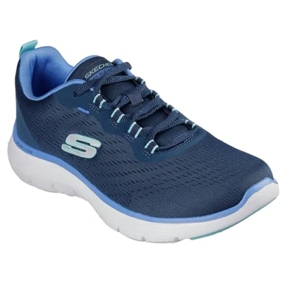 Image of Skechers Wide Fit FLEX Appeal Trainers, Women&#039;s, Size: 5.5, Navy/blue Textile