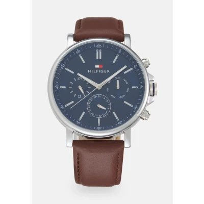 Image of Tommy Hilfiger Watch, Men&#039;s, Size: One Size, Brown/blue