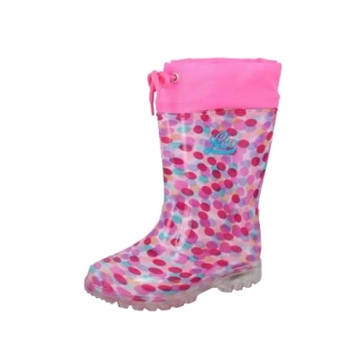 Image of LICO Power Blinky Wellies for kids, Size: 13.5K, Pink/rosa/türkis Synthetics/textile