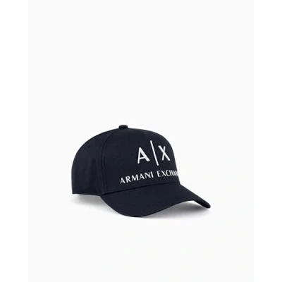 Image of Armani Exchange Baseball HAT Unisex Cap, Size: One Size, Blu navy/bianco