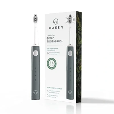Image of Waken More Sustainable Sonic Electric Toothbrush, Precision Power Technology for Plaque Removal &amp; Stain Free Smile, Oral Care Men Women in Graphite Grey