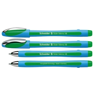 Image of Schneider Slider Memo 150204 Ballpoint Pens XB Tip Pack of 10 Green