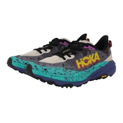 Image of HOKA Speedgoat 6 Trail running shoes, Men&#039;s, Size: 7.5, Oatmeal/mountain iris shoes
