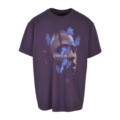 Image of Upscale by Mister Tee LE Papillon Oversize Print Tshirt, Size: XS, Purplenight