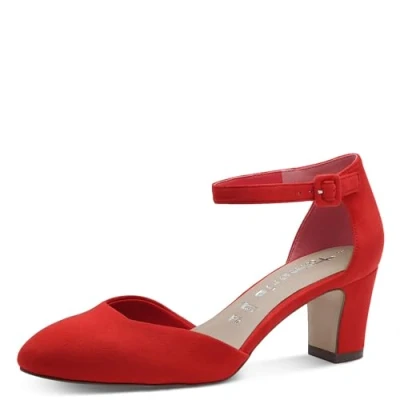 Image of Tamaris Classic heels, Women&#039;s, Size: 8, Red Textile
