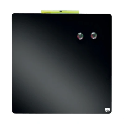 Image of Nobo Square Magnetic Mini Whiteboard Frameless Dry Wipe Easy Clean Wall Mounted Home Office 360x360mm Black 1903774
