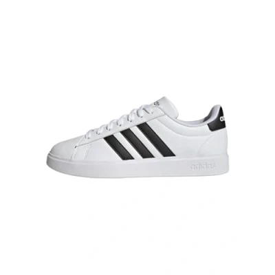 Image of adidas Originals Grand Court Cloudfoam Lifestyle Comfort Trainers, Women&#039;s, Size: 8, Ftwr white Leather and textile