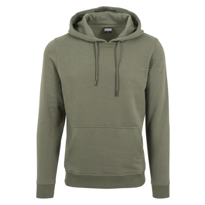 Image of Urban Classics Basic Hoodie, Men&#039;s, Size: Small, Olive