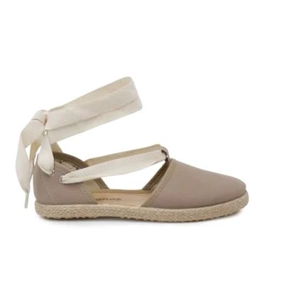 Image of Pisamonas Valencianas Cintas Vegana Ankle cuff ballet pumps, Women&#039;s, Size: 12.5K, Arena Polyester