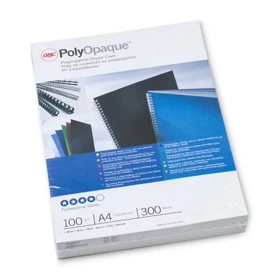 Image of GBC PolyOpaque Binding Covers A4 300 micron White (100 Pack)