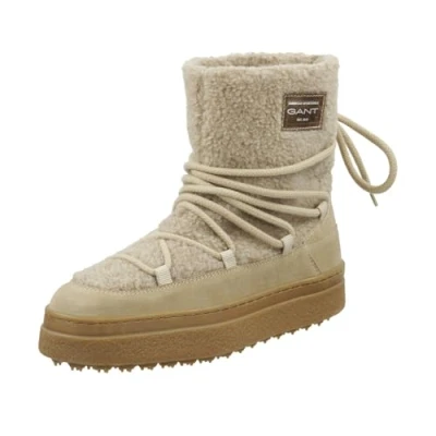 Image of GANT Winter boots, Women&#039;s, Size: 6.5, Taupe Leather and textile
