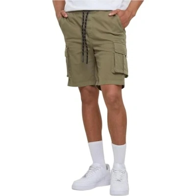 Image of Urban Classics Men&#039;s Drawstring Cargo Shorts, Olive, M