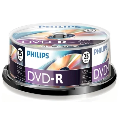 Image of Philips DM4S6B25F 4.7 GB/120 min 16 x DVD R blank DVDs (DVD R)
