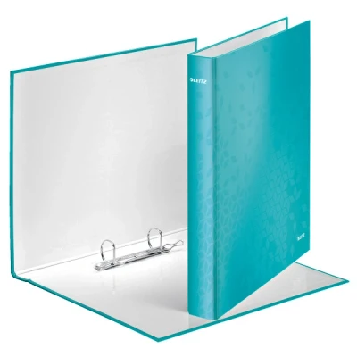 Image of Leitz 2 Ring Binder, Holds up to 230 Maxi Sheets, Wow Range, 40 mm Spine, 42410051 A4, Ice Blue