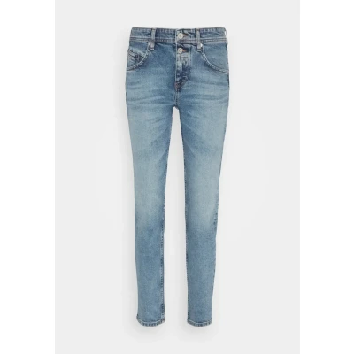 Image of Marc O&#039;Polo Trouser Boyfriend FIT Cropped Length MID Waist Jeans Tapered Fit, Women&#039;s, Size: 25x30, Clean blue wash