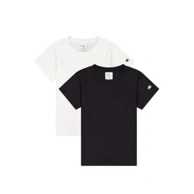 Image of Champion Icons CREW NECK Unisex 2 PACK Basic Tshirt for kids, Size: 11/12y, White/new black