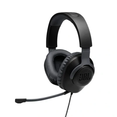 Image of JBL Quantum 100 Wired Over Ear Gaming Headset with Boom Mic, Multi Platform Compatible, Black