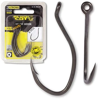 Image of Black Cat Mega Hook DG Size 8/0 (6 pieces) Catfish tackle hooks
