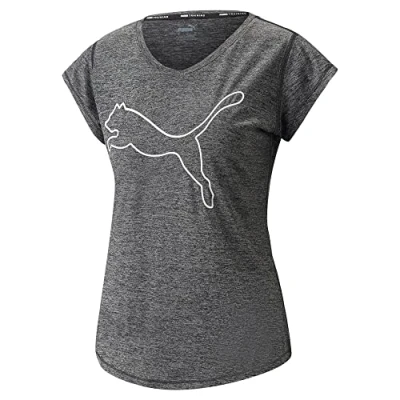 Image of Puma Train Favorite CAT TEE Basic Tshirt, Women&#039;s, Size: Small, Black heather