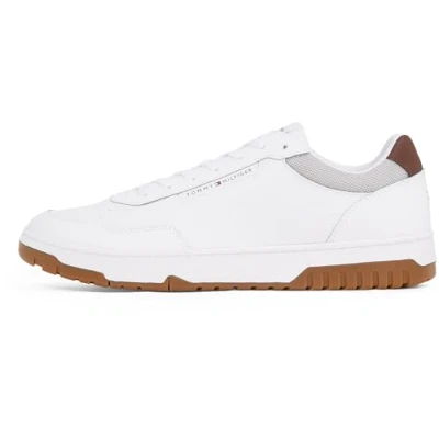 Image of Tommy Hilfiger Basket CORE LITE Trainers, Men&#039;s, Size: 11, White/grey whisper Leather and textile