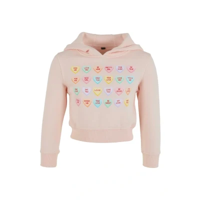 Image of Mister Tee Sweet Heart Candy Cropped Hoodie for kids, Size: 11 12y, Pink