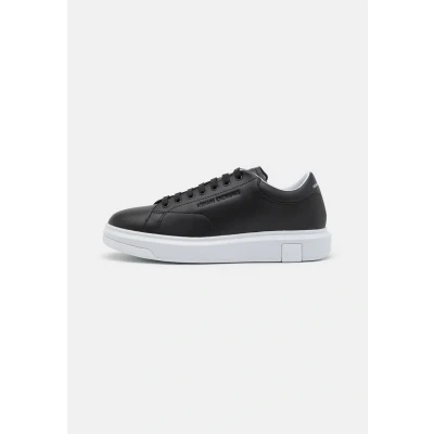 Image of Armani Exchange Men&#039;s, Basic, Back Extended Logo, Trainers, Black Sneaker, Black, 6 UK