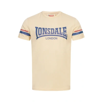 Image of Lonsdale Print Tshirt, Men&#039;s, Size: XXL, Sand navy red