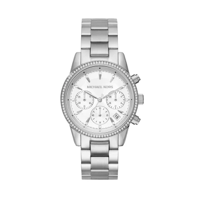 Image of Michael Kors RITZ Chronograph watch silvercoloured, Women&#039;s, Size: One Size, Silver coloured