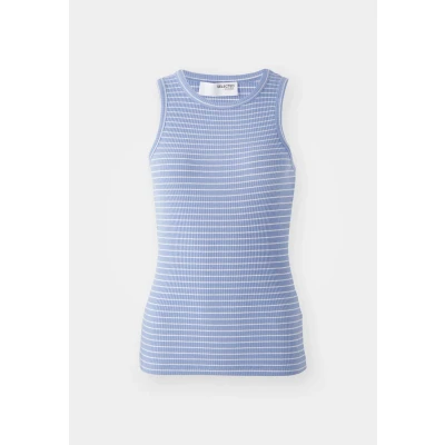 Image of SELECTED FEMME Female Striped Tank Top, Cornflower Blue, M