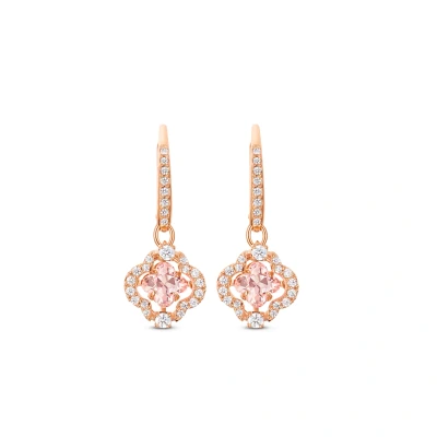 Image of Swarovski Sparkling Clover Earrings, Women&#039;s, Size: One Size, Fancy morganite