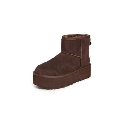 Image of UGG Classic MINI Platform ankle boots, Women&#039;s, Size: 8, Burnt cedar Suede