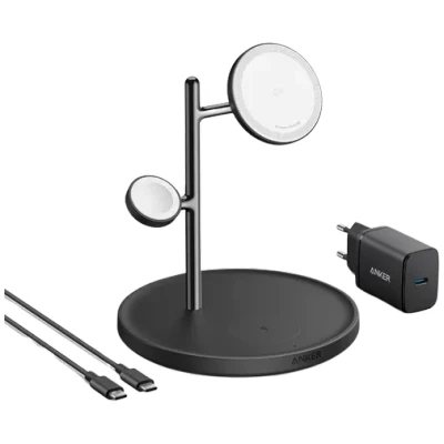 Image of Anker 3 In 1 Stand MagGo Wireless Fast Charger Black