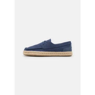 Image of TOMS Men&#039;s Cabo Rope Loafer Flat, Cadet Blue Heritage Canvas Suede, 7.5 UK