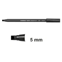 Image of edding 1255 calligraphy pen black 1 nib 5 mm fibre for paper, wood, terracotta, canvas hand lettering, bullet journals, thank you cards, books