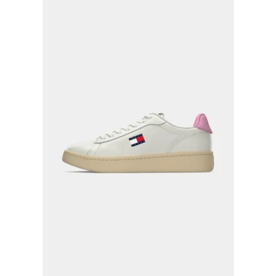 Image of Tommy Jeans TJW Archive Trainers, Women&#039;s, Size: 3.5, Ecru/carnival pink shoes