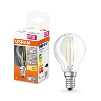 Image of Osram Led retrofit classic p (25) 2.5w / 827 2700k e14 4058075436602