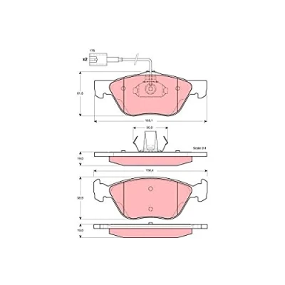 Image of brake Pad Set, disc TRW GDB1362