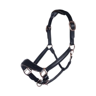 Image of HKM Leather Halter Rosegold