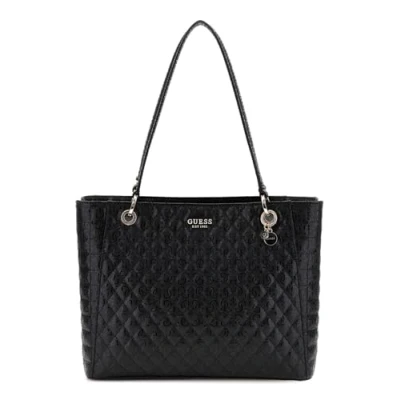 Image of Guess Yarmilla NOEL TOTE Handbag, Women&#039;s, Size: One Size, Black