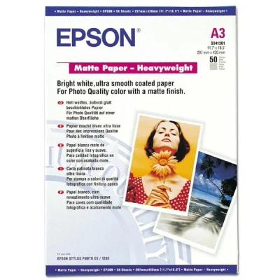 Image of Epson Media, Sheet Paper, Matte Paper Heavy Weight, Graphic Arts and Signage A3, 167 g/m2, 50 Sheets 1, White,2357108