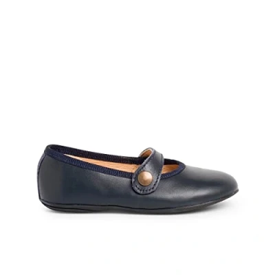 Image of Pisamonas Merceditas Ankle strap ballet pumps for kids, Size: 12.5K, Azul marino Leather