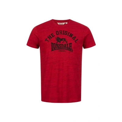 Image of Lonsdale Unisex T Shirt Regular Fit Original Longsleeve Shirt, Marl Red/Black, S