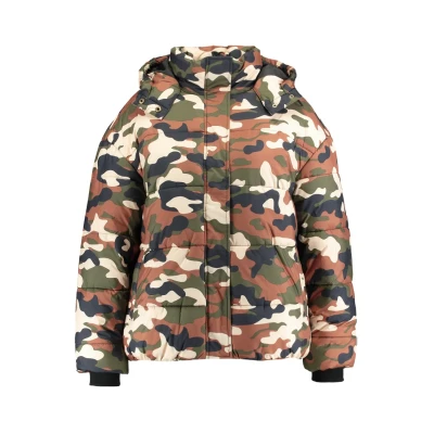 Image of Urban Classics Curvy Ladies Boyfriend CAMO Puffer Winter coat, Women&#039;s, Size: XL, Khaki