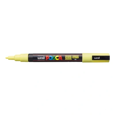 Image of Uni ball POSCA 186510 Marker with Fine Bullet Tip, 0.9 1.3 mm Line Width, Light Yellow, Yellow