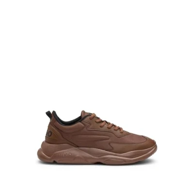 Image of HUGO LEON Trainers, Men&#039;s, Size: 6, Medium brown Synthetics/textile