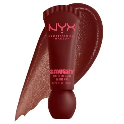 Image of NYX PROFESSIONAL MAKEUP Tinted Lip Balm Enriched with mochi rice powder and nourishing ceramide Blurred Matte finish Smushy Shade: SMUDGE FUDGE