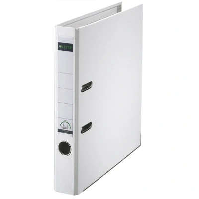 Image of Leitz Lever Arch File, White, A4, 50mm Width, Plastic, 10155001
