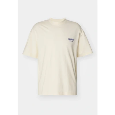 Image of Jack &amp; Jones Jorsantorini BACK SS CREW NECK Print Tshirt, Men&#039;s, Size: Small, Buttercream
