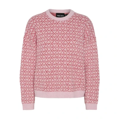 Image of Pieces Pcnavi O NECK Jumper, Women&#039;s, Size: XL, Roseate spoonbill