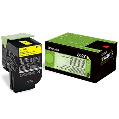 Image of Lexmark 80C20Y0 Return Program Toner Cartridge, Yellow 802y